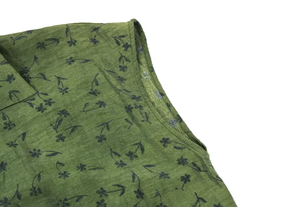 K OF KRIZIA Linen Blend Floral Pattern Sleeveless Blouse K-173955_006