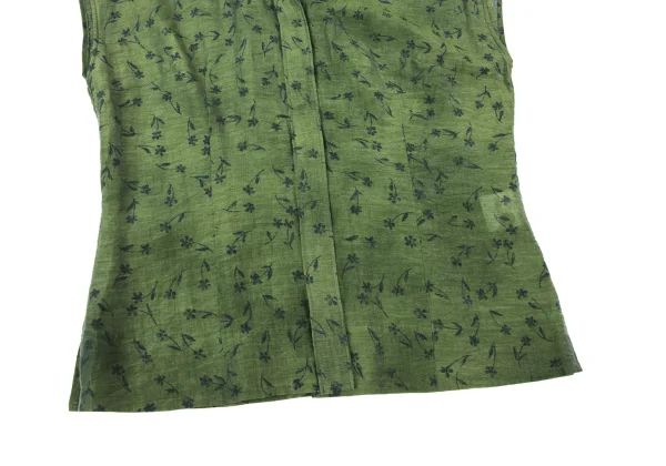 K OF KRIZIA Linen Blend Floral Pattern Sleeveless Blouse K-173955_007