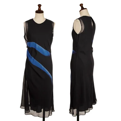 Calvin Klein Graphic Print Silk Chiffon Sleeveless Dress
