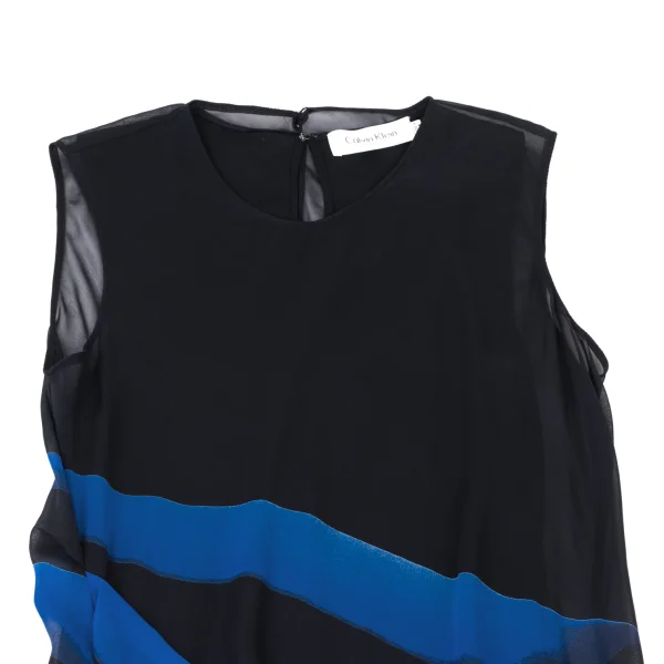 Calvin Klein Graphic Print Silk Chiffon Sleeveless Dress K-173956_003