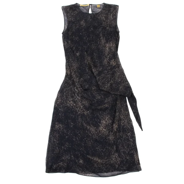DONNA KARAN Silk Chiffon Graphic Asymmetric Dress K-173957_002