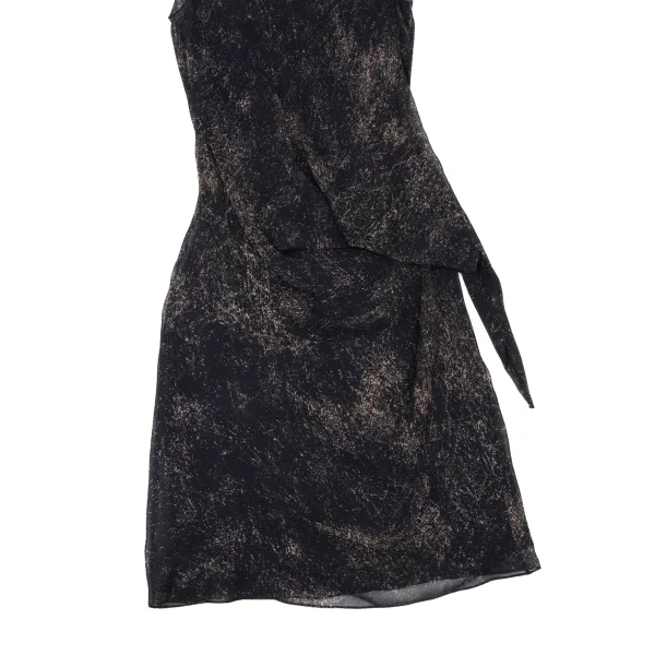 DONNA KARAN Silk Chiffon Graphic Asymmetric Dress K-173957_006