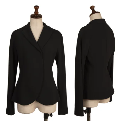 DONNA KARAN Wool Curve Switching Jacket