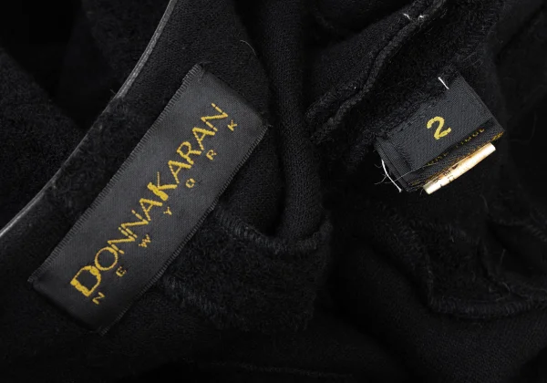 DONNA KARAN Leather Piping Wool Knit Cardigan K-173962_014