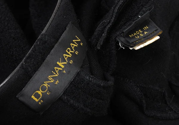 DONNA KARAN Leather Piping Wool Knit Cardigan K-173962_015