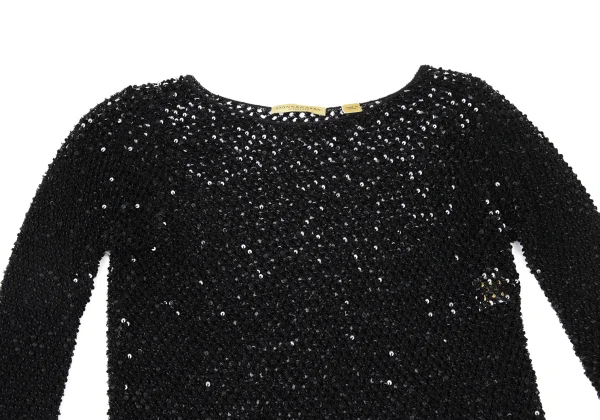 DONNA KARAN Sequins Rayon Mesh Knit Top K-173964_003