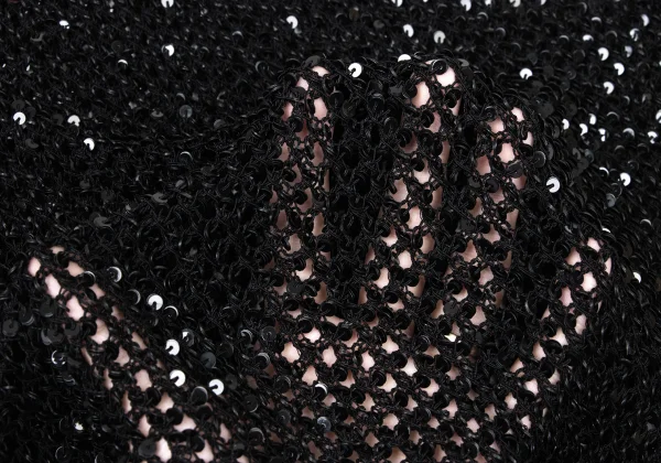 DONNA KARAN Sequins Rayon Mesh Knit Top K-173964_011