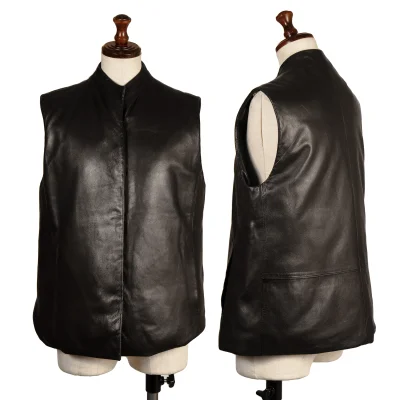 DONNA KARAN NEW YORK Leather Sleeveless Down Jacket