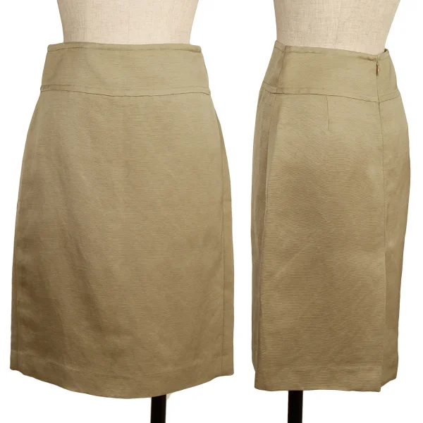 DKNY Linen Silk A-line Skirt Beige 2 K-173967_001