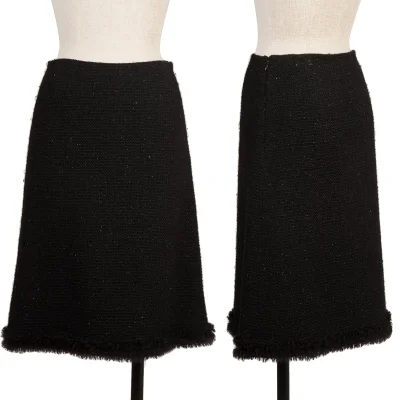 Harrods Fringe Taping Lame Tweed Skirt