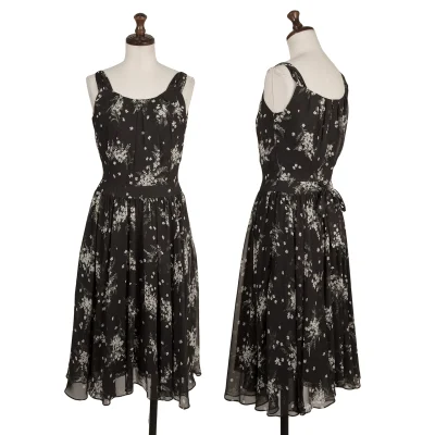EPOCA Poly Chiffon Floral Sleeveless Peplum Dress