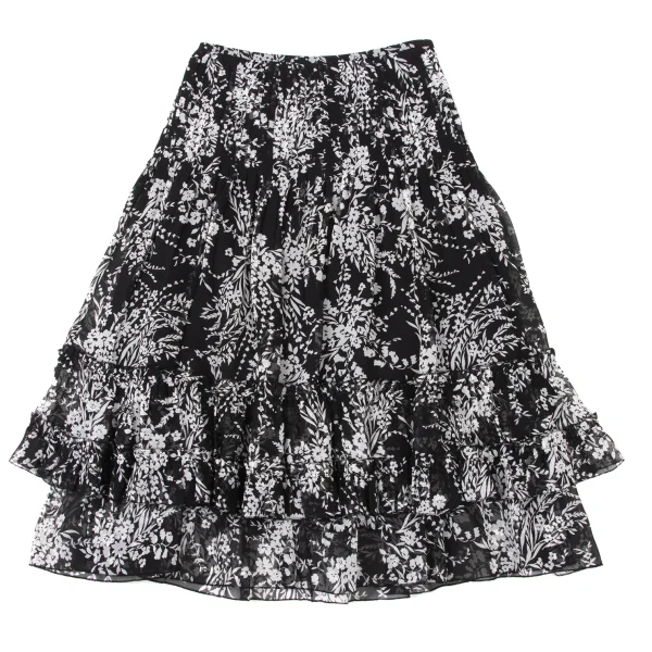 EPOCA Poly Chiffon Botanical Frill Skirt K-173973_002