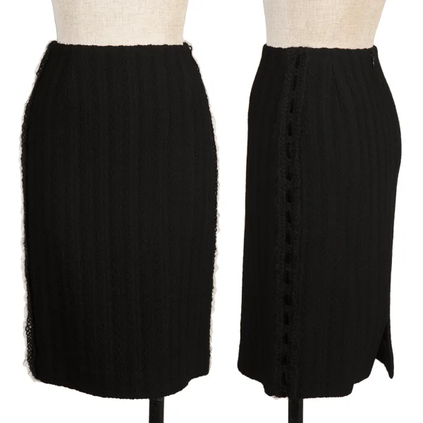 EPOCA Wool Side Line Knit Skirt Black 40 K-173975_001