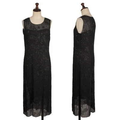 Calvin Klein Silk Bead Embellished Sleeveless Dress