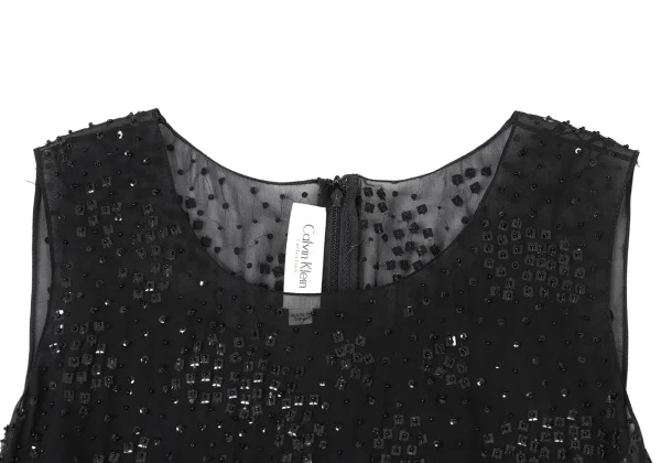 Calvin Klein Silk Bead Embellished Sleeveless Dress K-173977_004