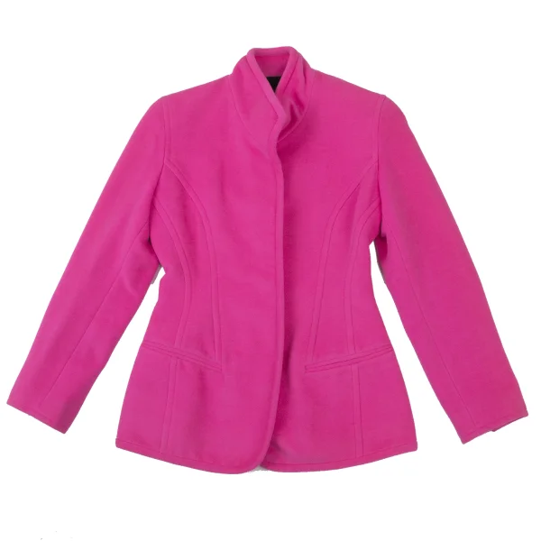 DONNA KARAN Angora Wool Stand Collar Jacket K-173978_002