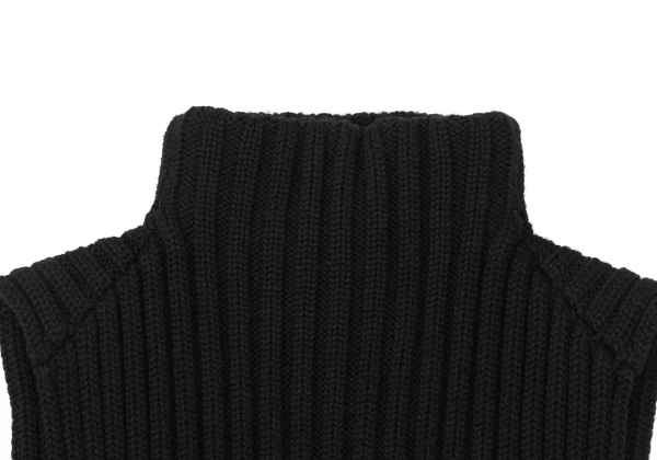 FENDI Wool High Neck Sleeveless Ribbed Knit K-173980_003