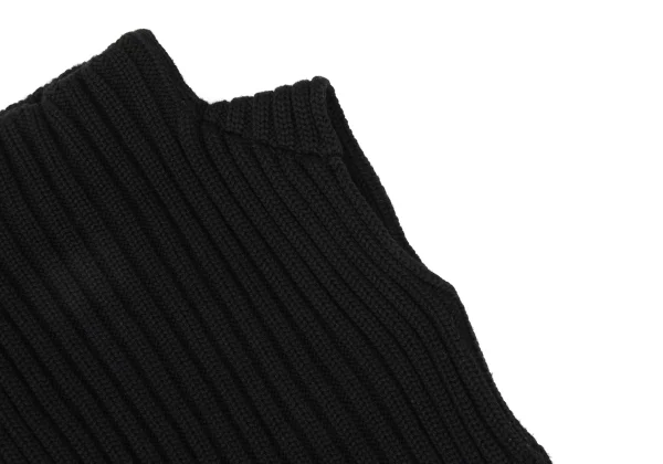FENDI Wool High Neck Sleeveless Ribbed Knit K-173980_004