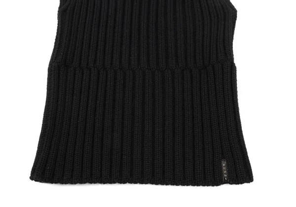 FENDI Wool High Neck Sleeveless Ribbed Knit K-173980_005