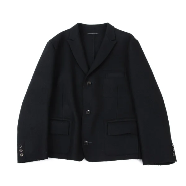 Yohji Yamamoto POUR HOMME Wool Felt Cutting Pocket Design Jacket Navy M K-173981_001