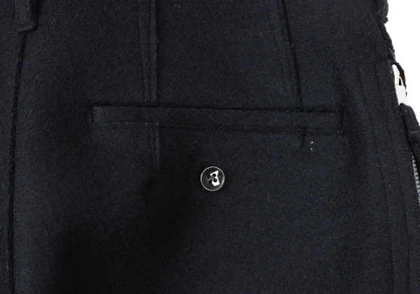 Yohji Yamamoto POUR HOMME Wool Felt Cutting Suspenders Button Pants K-173982_010