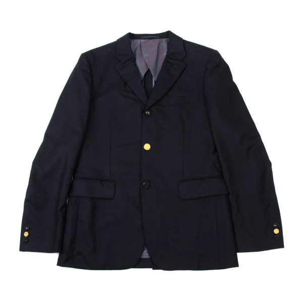 COMME des GARCONS HOMME PLUS Button Detail Tailored Jacket Navy M K-173984_001