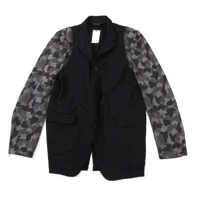 BLACK COMME des GARCONS Camouflage Sleeve Switching Dyed Jacket