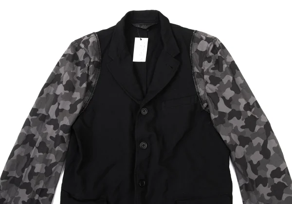 BLACK COMME des GARCONS Camouflage Sleeve Switching Dyed Jacket K-173992_002