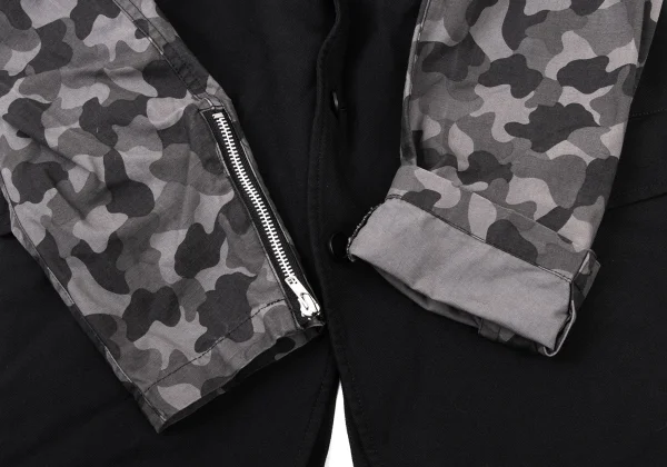 BLACK COMME des GARCONS Camouflage Sleeve Switching Dyed Jacket K-173992_009