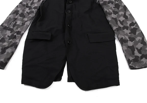 BLACK COMME des GARCONS Camouflage Sleeve Switching Dyed Jacket K-173992_010