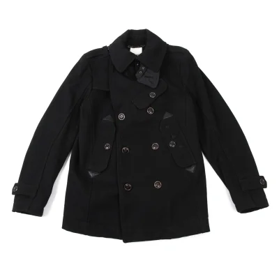 DIESEL Leather Patch Military Pea Coat