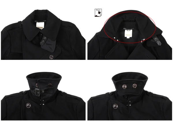 DIESEL Leather Patch Military Pea Coat K-173996_003