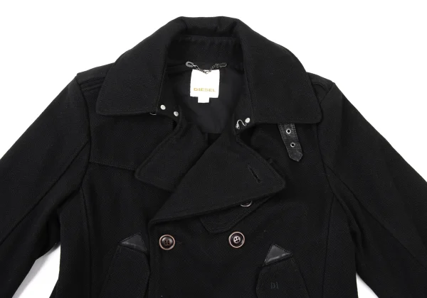 DIESEL Leather Patch Military Pea Coat K-173996_005