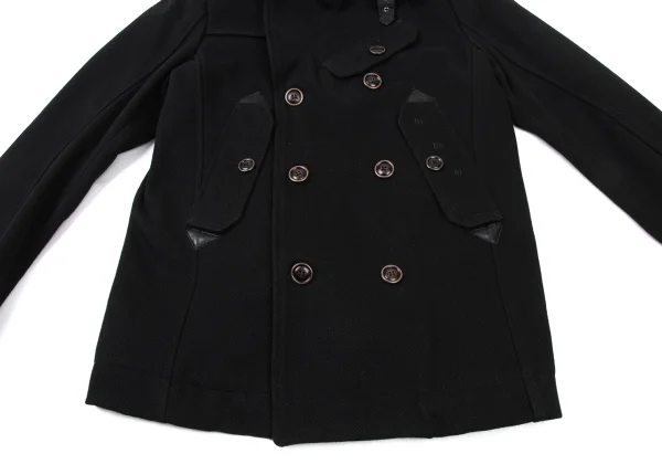 DIESEL Leather Patch Military Pea Coat K-173996_010