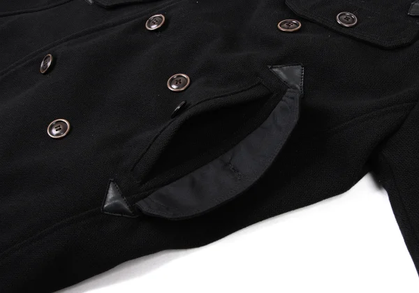 DIESEL Leather Patch Military Pea Coat K-173996_012