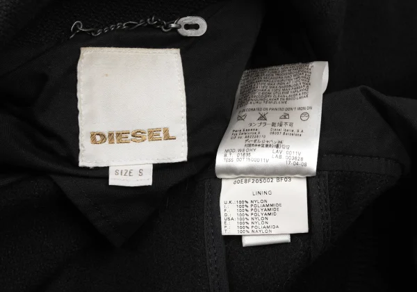 DIESEL Leather Patch Military Pea Coat K-173996_019