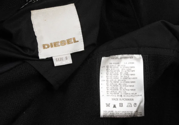 DIESEL Leather Patch Military Pea Coat K-173996_020