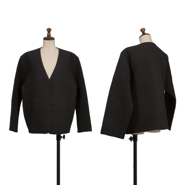 ASHA BY MDS Stitch Cotton No Collar Jacket Black M K-174002_001