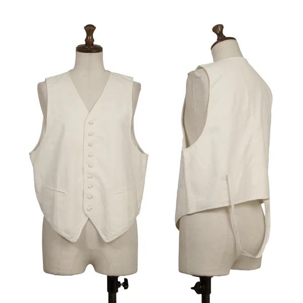 ASHA BY MDS Motif Embroidery Cotton Vest White S-M K-174003_001