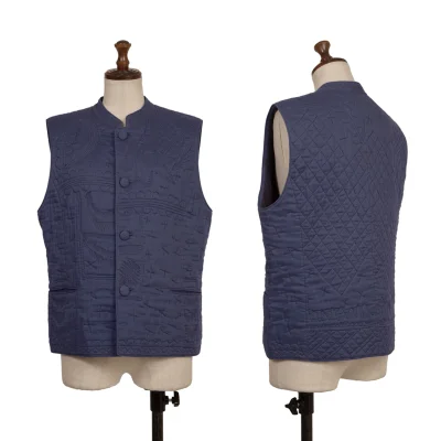 ASHA BY MDS Hand Stitch Cotton Stand Collar Vest
