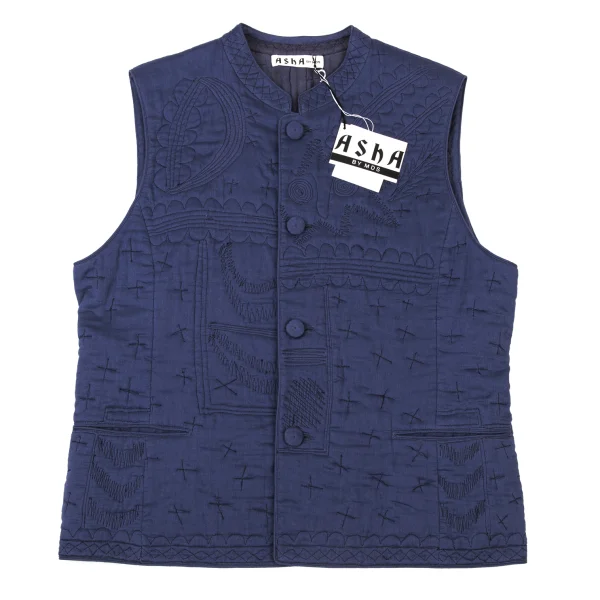 ASHA BY MDS Hand Stitch Cotton Stand Collar Vest K-174004_002