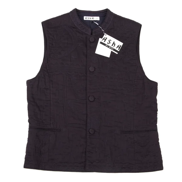 ASHA BY MDS Hand Stitch Cotton Stand Collar Vest K-174005_002