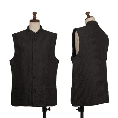 ASHA BY MDS Silk Stitch Stand Collar Vest