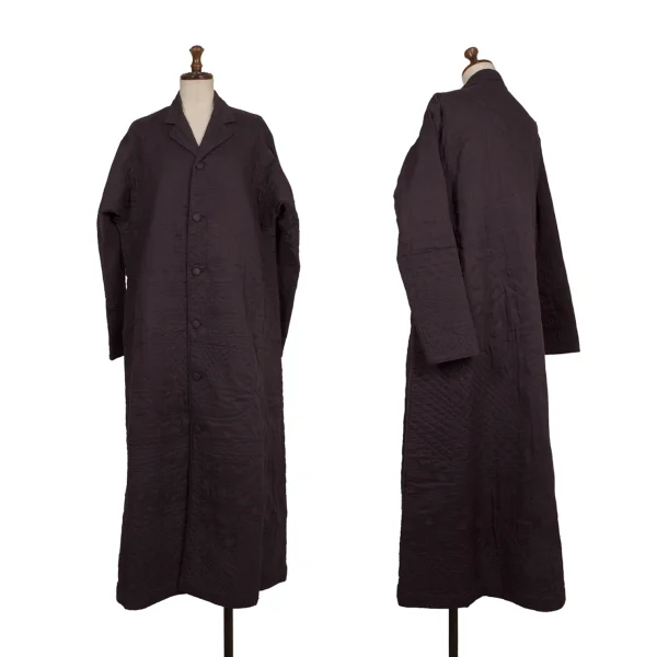 ASHA BY MDS Cotton Hand Stitch Long Coat Purple M K-174008_001