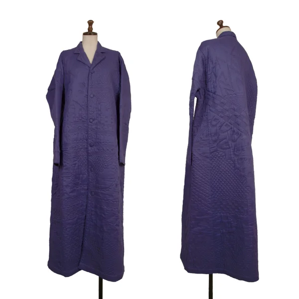 ASHA BY MDS Embroidered Cotton Long Coat Blue L K-174009_001