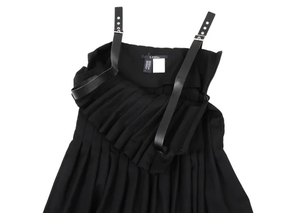 LIMI feu Leather Strap Pleated Dress K-174015_006