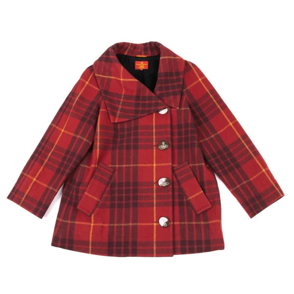 Vivienne Westwood Red Label Wool Blended Checker Half Coat K-174016_002