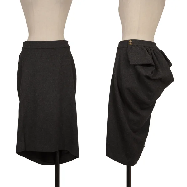 Vivienne Westwood RED LABEL Wool Draped Skirt  Grey 2 K-174017_001