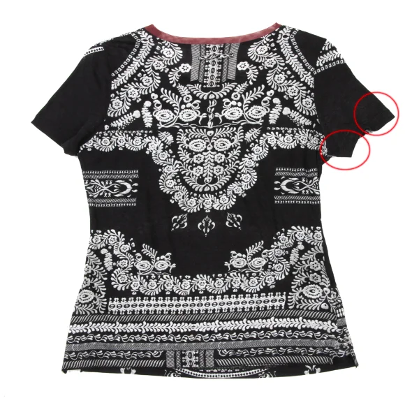 Jean Paul GAULTIER Mesh Trim Botanical Print T-Shirt K-174021_011
