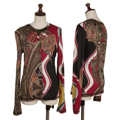 Jean Paul GAULTIER FEMME Rayon Nylon Printed Stretch Cardigan